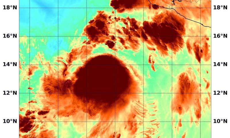 NASA analyzes Tropical Cyclone Damien's water vapor concentration