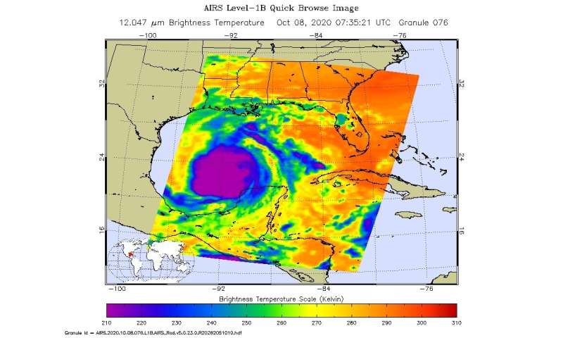 NASA examines Hurricane Delta's early morning structure