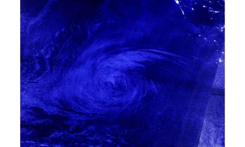 NASA sees tropical storm Karina's night moves