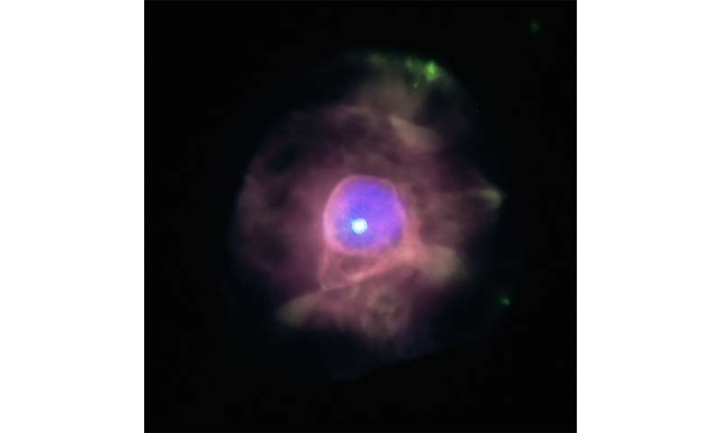 A cosmic amethyst in a dying star