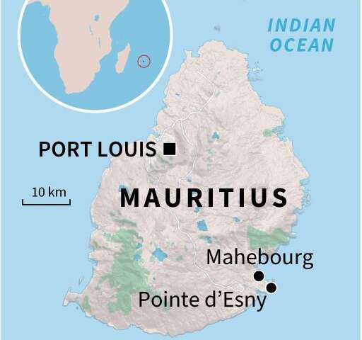A map of Mauritius