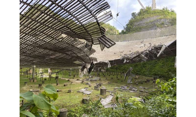 Broken cable damages giant radio telescope in Puerto Rico