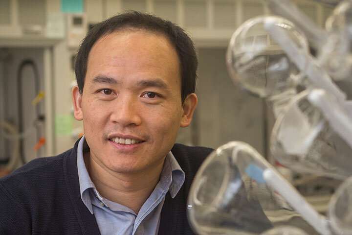 The chemistry professor uses old materials to create newer and better solar cells