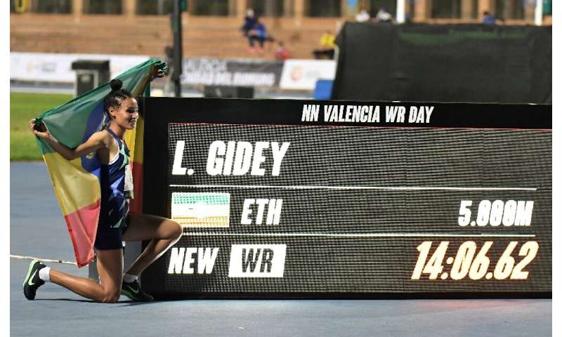 Ethiopia's Letesenbet Gidey took a remarkable four seconds off the previous record for the women's 5,000m set by Tirunesh Dibaba