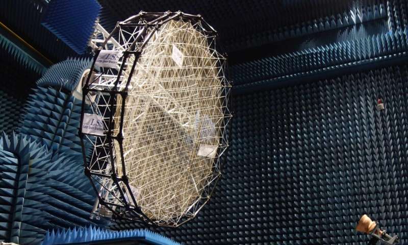 Image: Mesh reflector for shaped radio beams