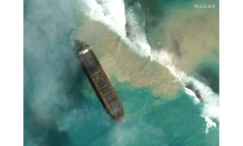 Mauritius declares emergency as stranded ship spills fuel