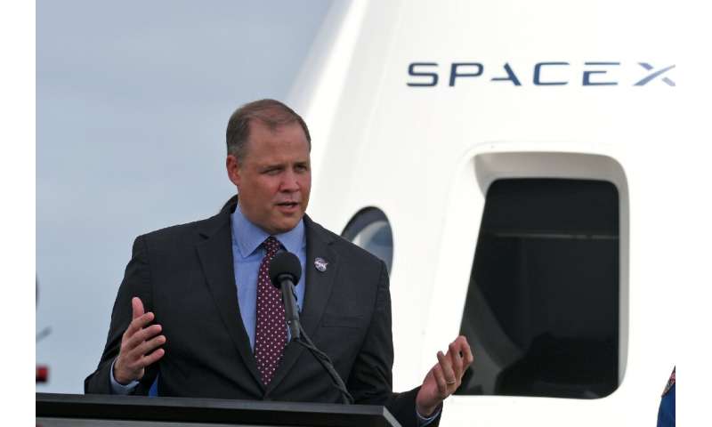NASA Administrator Jim Bridenstine speaks during a press briefing at the Kennedy Space Center on November 13, 2020 in Cape Canav
