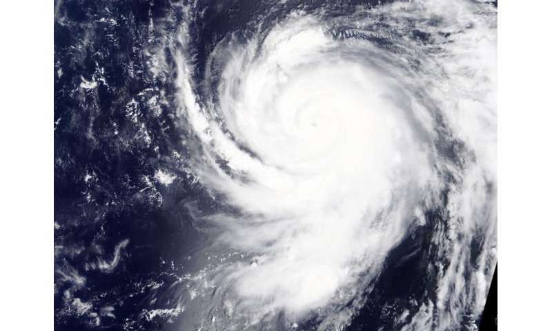 NASA eyes typhoon Haishen's 10 mile-wide eye   