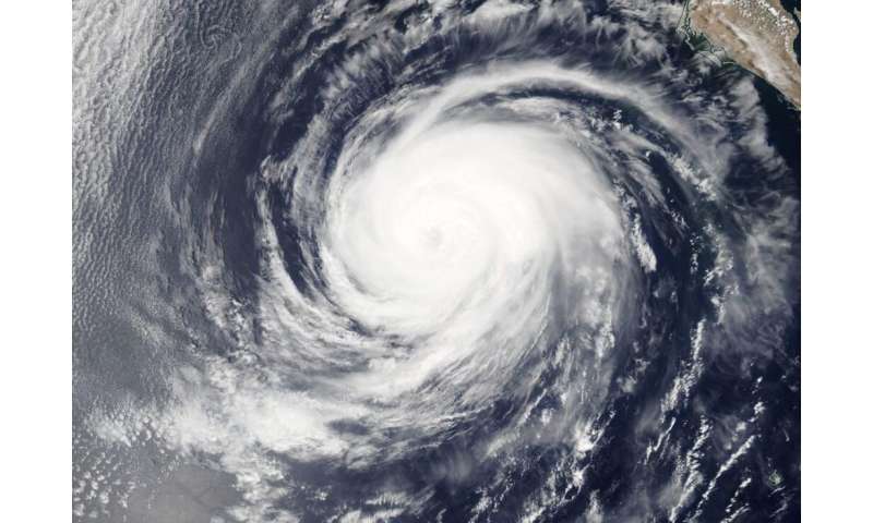 NASA finds hurricane Elida's eye covered