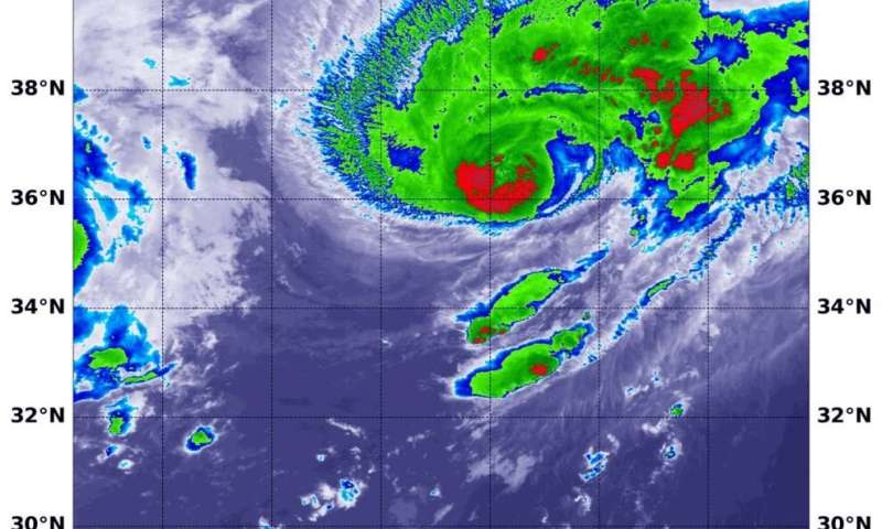 NASA's infrared view of typhoon Kujira