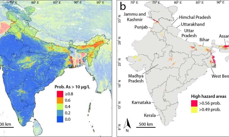New areas at risk of drinking water arsenic exposure in India