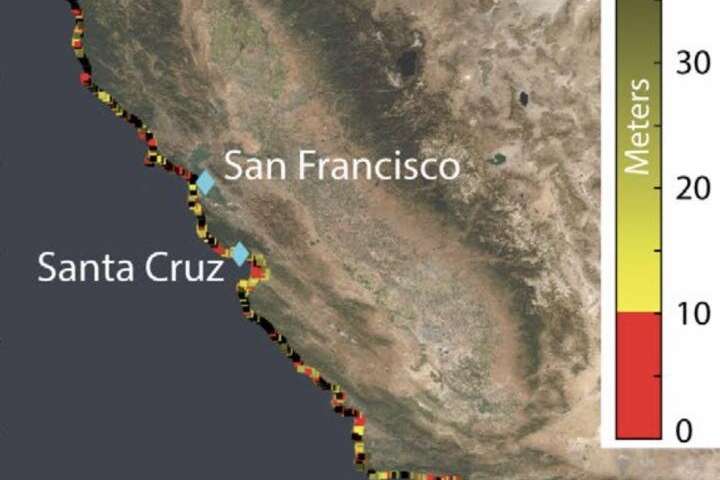 Satellite survey shows California's sinking coastal hotspots
