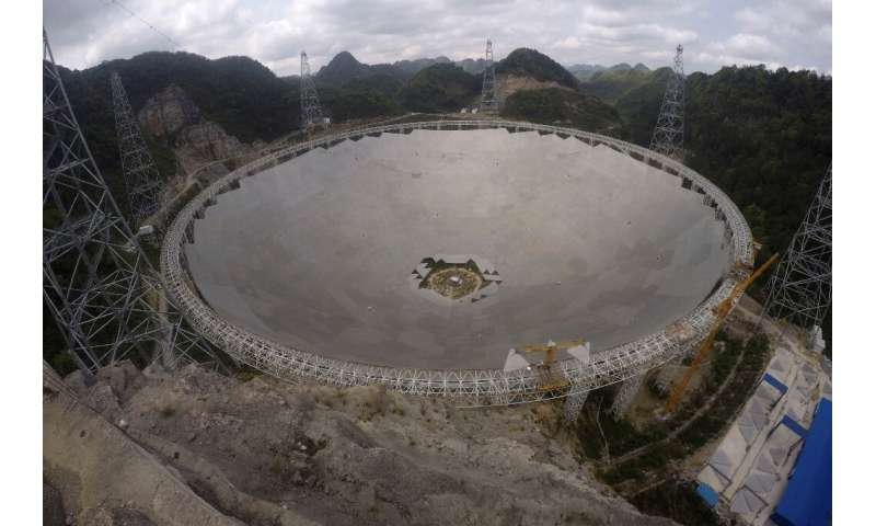 The five-hundred-metre Aperture Spherical radio Telescope (FAST) in southwestern China's Guizhou province is the only significan
