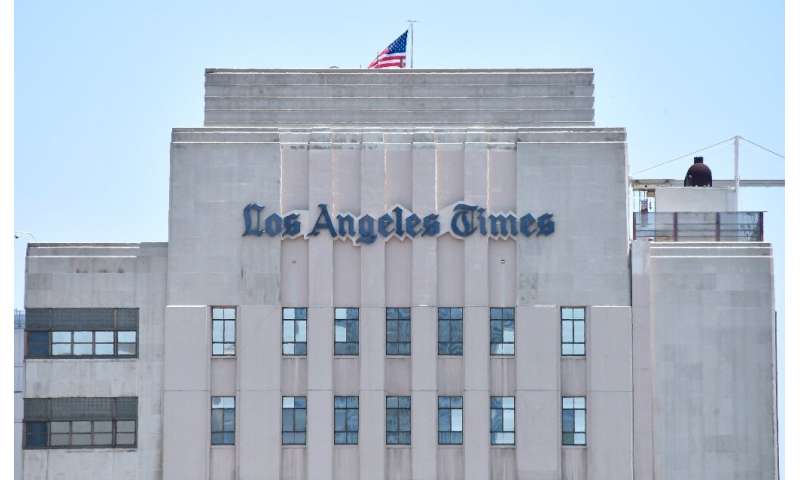 The Los Angeles Times is reported to have lost one-third of its advertising revenues during the coronavirus crisis