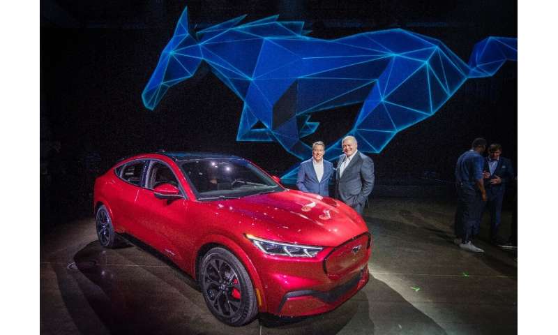 The repurposed Ford assembly plant in Oakville, Ontario will produce five new electric vehicles such as this all-electric Mustan