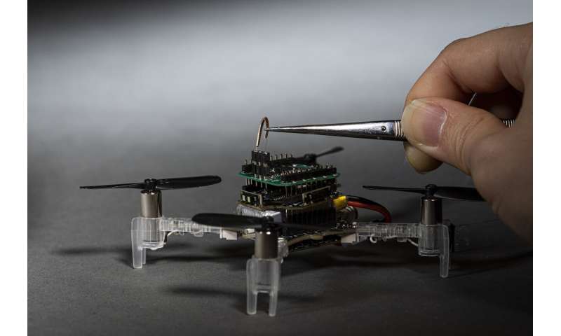 "The Smellicopter," an obstacle-avoiding drone that uses a live moth antenna to seek out smells