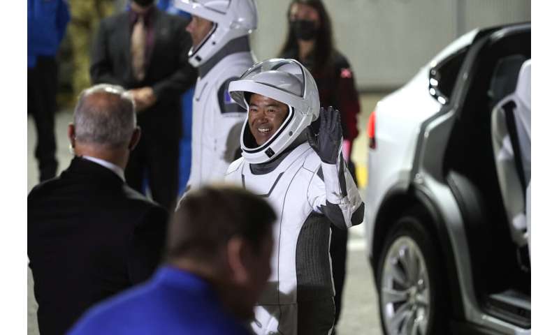 Astronauts arrive at pad for SpaceX flight on used rocket