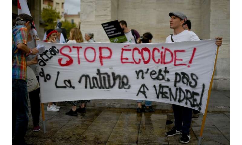 Protesters gathered in Marseille to urge more urgent action to protect nature