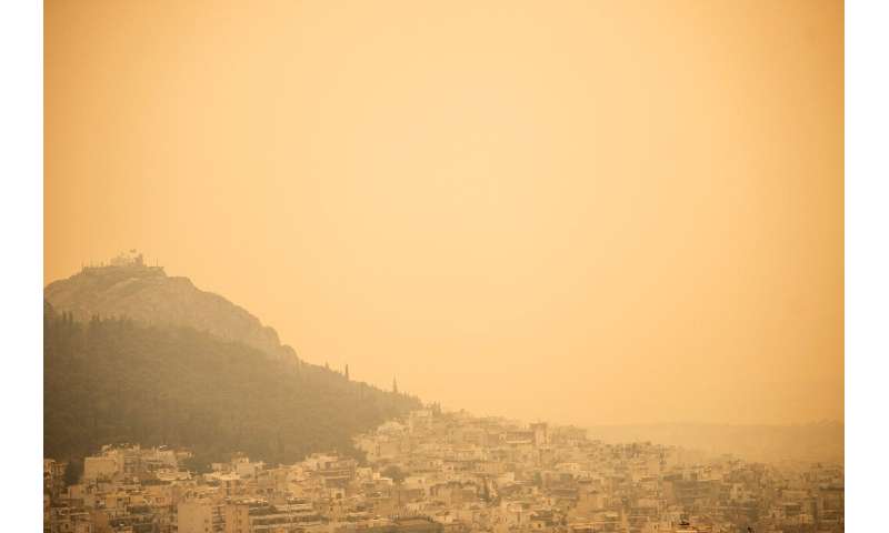 Smoke from the fire choked Athens with ash falling from the sky