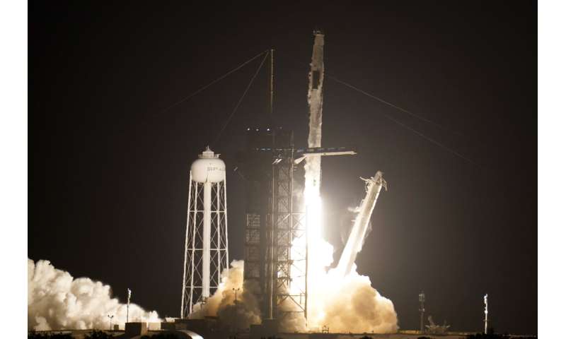 SpaceX launches 3rd crew with recycled rocket and capsule