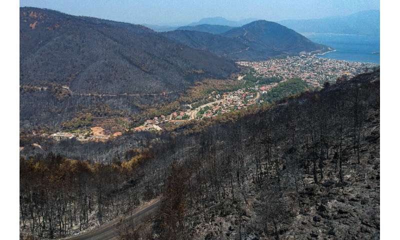 The devastation left behind from a wildfire that scorched its way through the south of Turkey