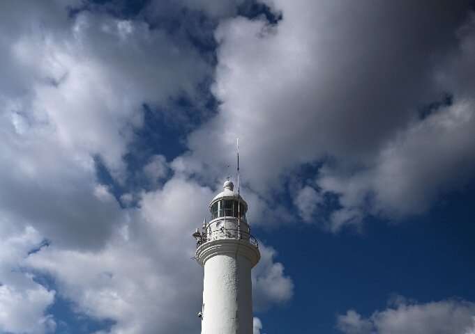 The Mehmetcik Lighthouse, where parts of battleships which were sunk in the World War I Gallipoli Campaign, are on display