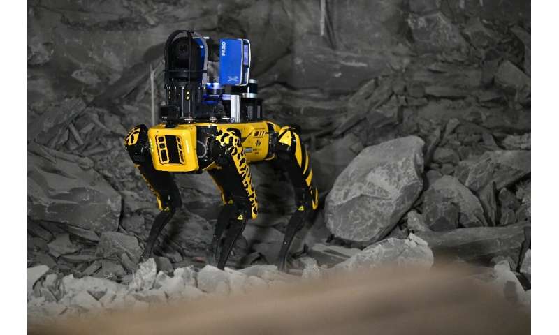 The robot can navigate areas and terrain that could be dangerous to humans.