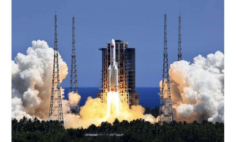 China launches one of 2 lab modules to join space station