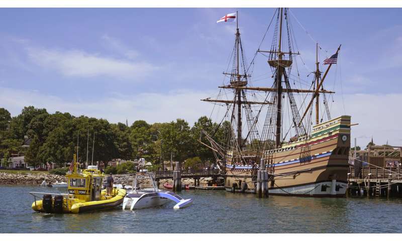 The unmanned robotic ship Mayflower reaches Plymouth Rock