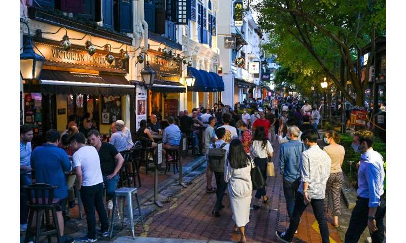In Singapore residents are free to gather in hawker centres or enjoy post-work drinks