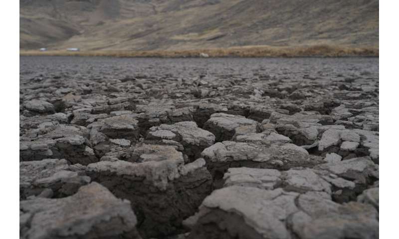 Lagoon dries up as drought grips Peru's southern Andes