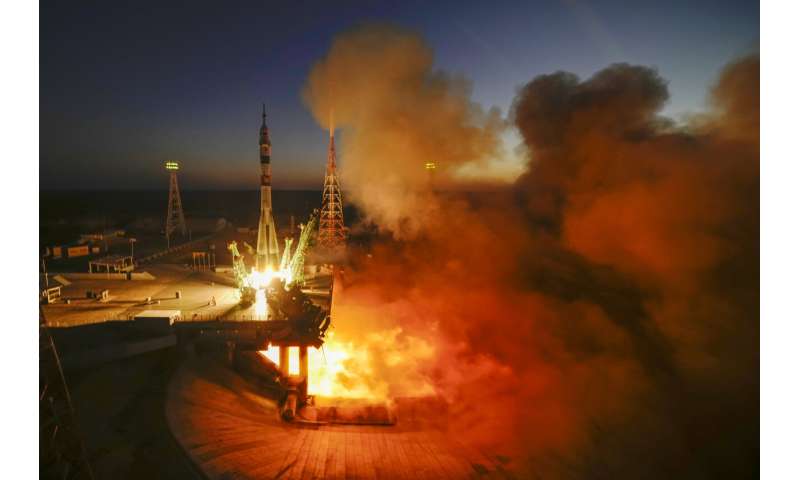 Space station gets 3 new residents after Russian launch