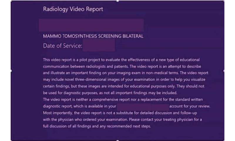 Video radiology reports valuable for improving patient-centered care