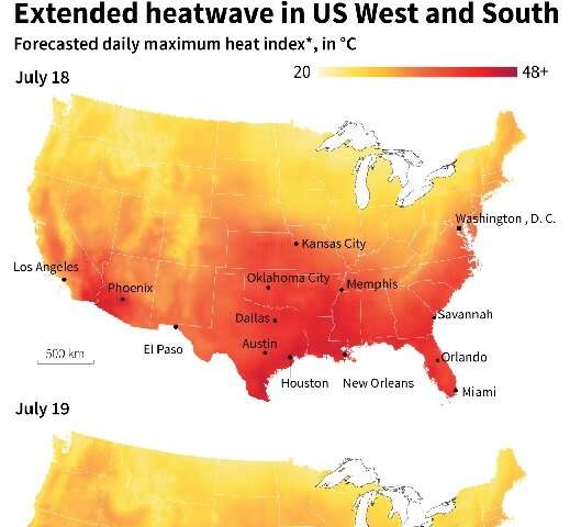 Extended heatwave in the US West and South