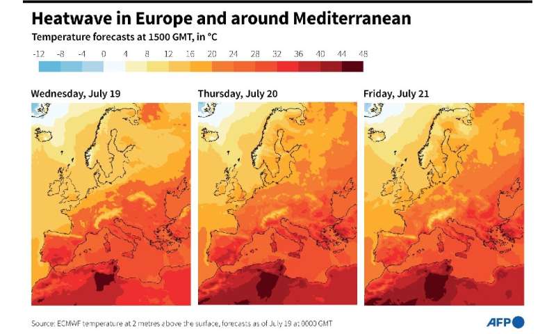 Heatwave in Europe and around the Mediterranean
