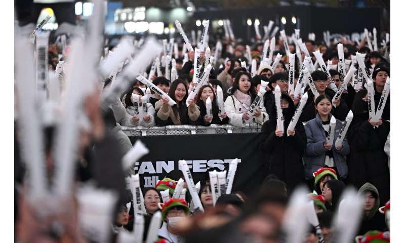 Thousands gathered at a viewing party for the League of Legends world final in central Seoul