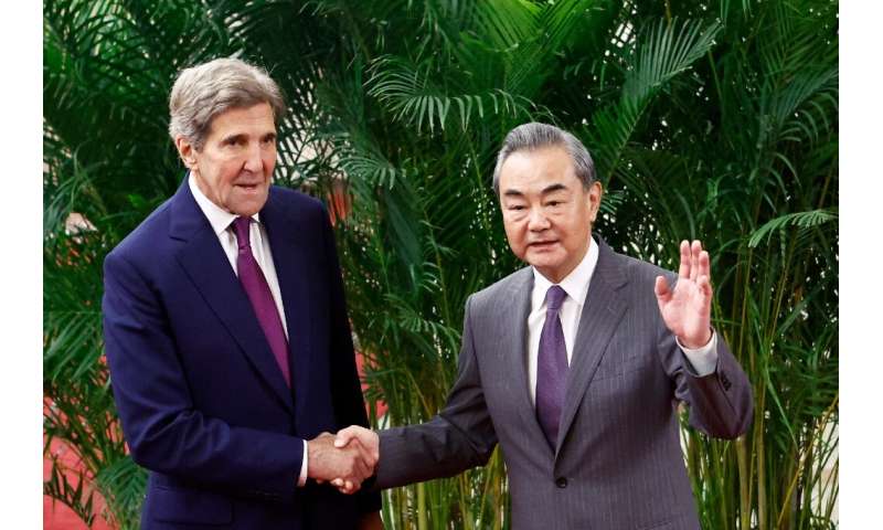 US climate envoy John Kerry spoke with Chinese officials in Beijing on Tuesday