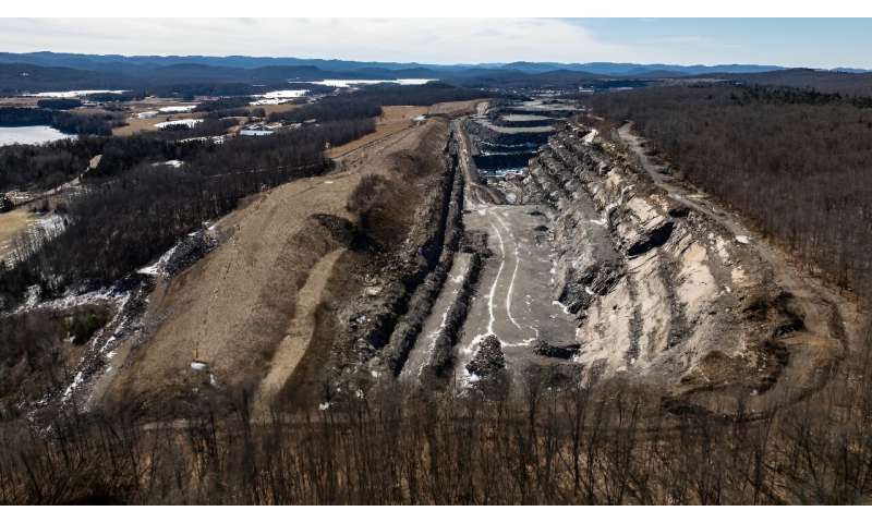 Aerial view of the Northern Graphite mine in Lac-des-Îles, Quebec, March 7, 2024