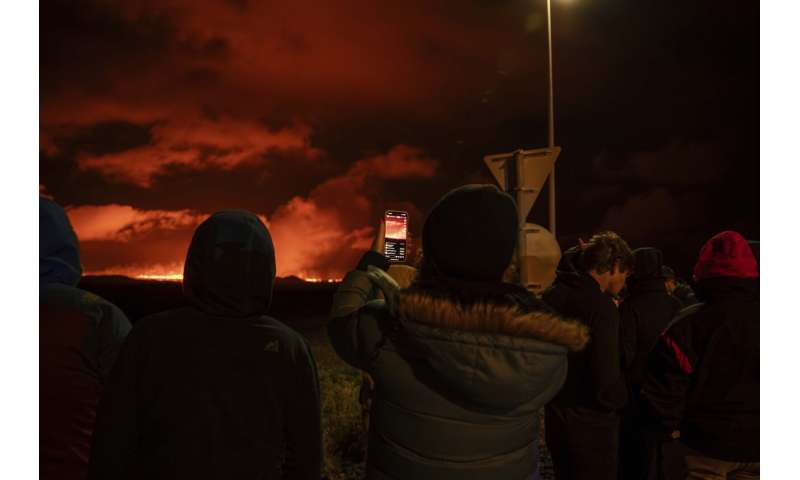 An Iceland volcano erupts again but spares the nearby town of Grindavik for now