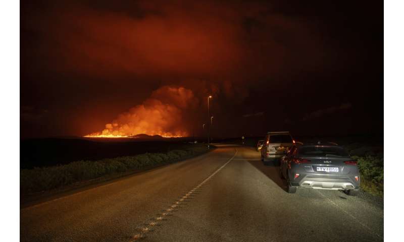 An Iceland volcano erupts again but spares the nearby town of Grindavik for now