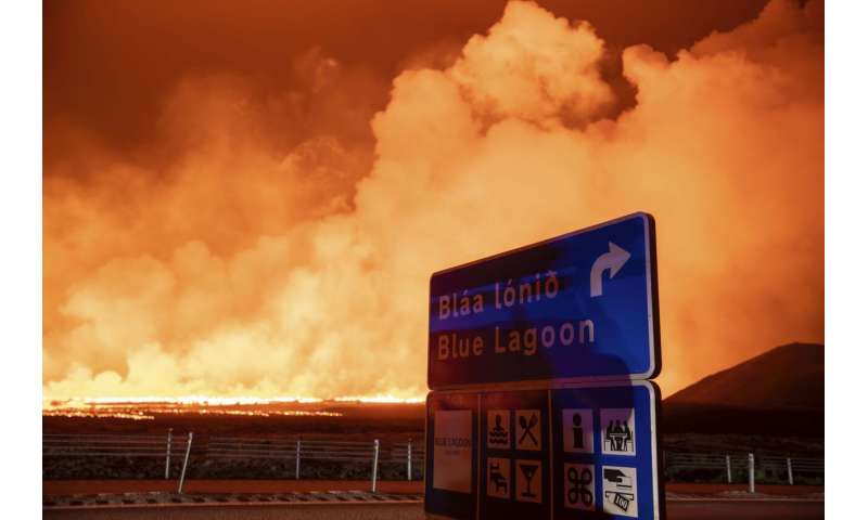 An Iceland volcano erupts again but spares the nearby town of Grindavik for now