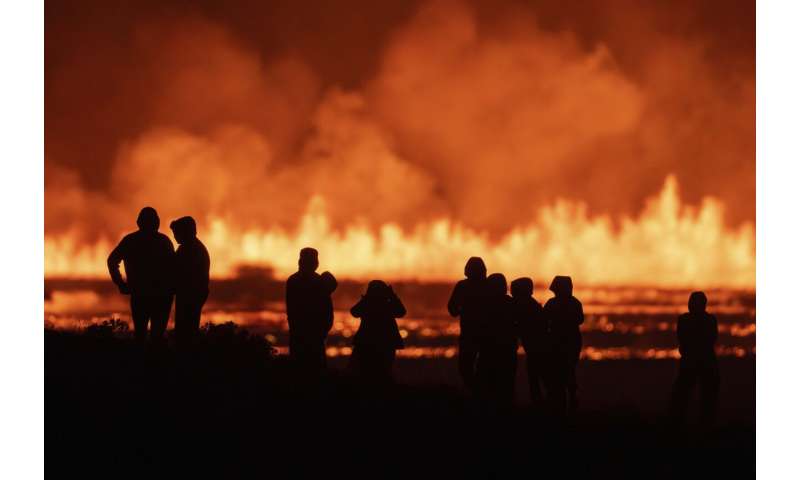 An Iceland volcano erupts again but spares the nearby town of Grindavik for now