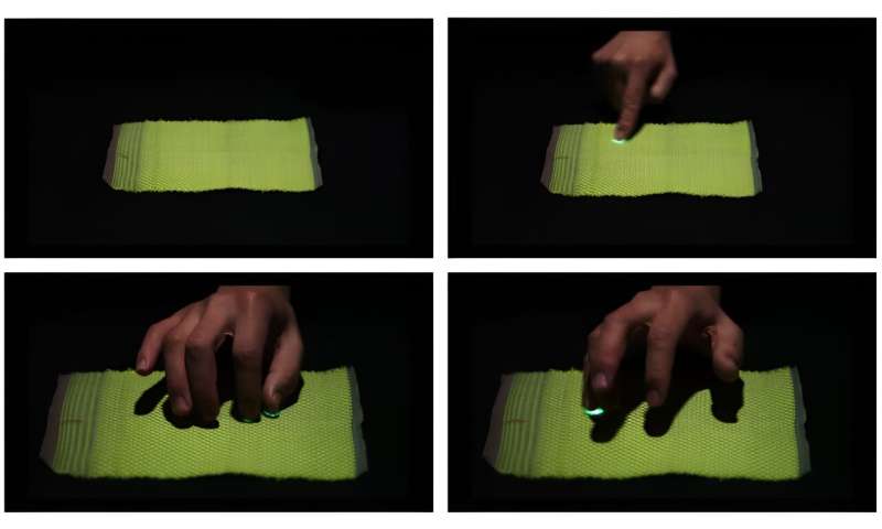 Chipless fiber for wireless visual-to-digital transmission that senses interactions with the human body