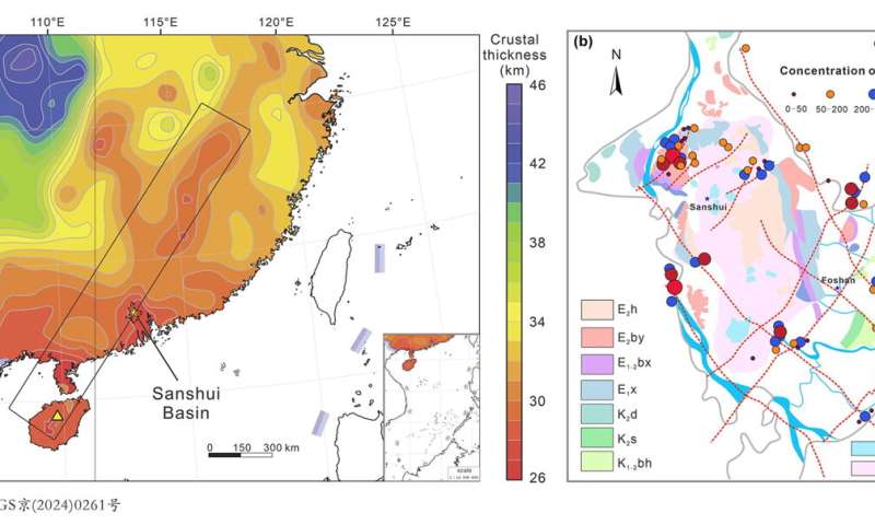 Researchers discover anomalous hydrogen leakage sites in the Sanshui Basin, South China
