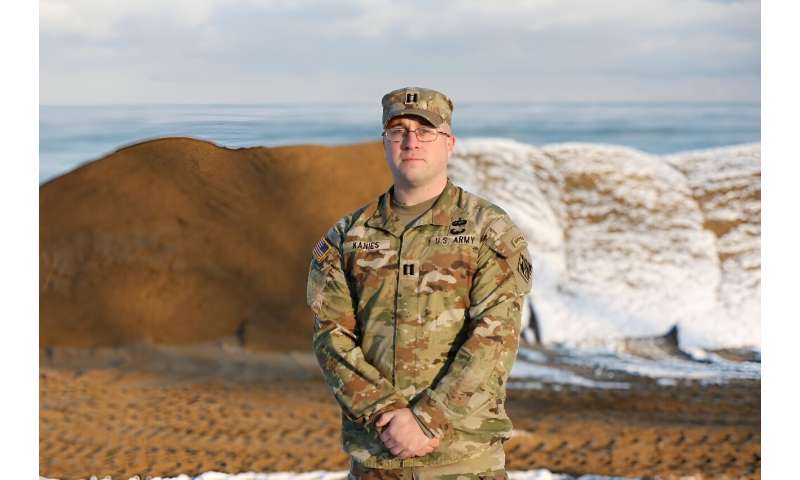 Thomas Kanies, project manager for the Army Corps of Engineers, oversees beach replenishment at the foot of Mount Baldy
