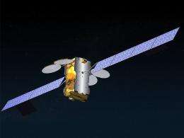 An image released by Eutelsat shows a computer-generated image of the European satellite Ka-Sat
