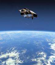 A picture released by the European Space Agency (ESA) shows an artist impression of the CyroSat satellite