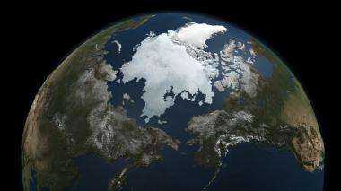 Arctic sea ice captured by satellite
