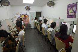 Internet users in an Internet shop in Hanoi