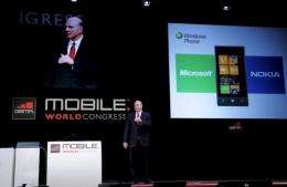 Microsoft chief executive Steve Ballmer speaks during the 3GSM World congress in Barcelona